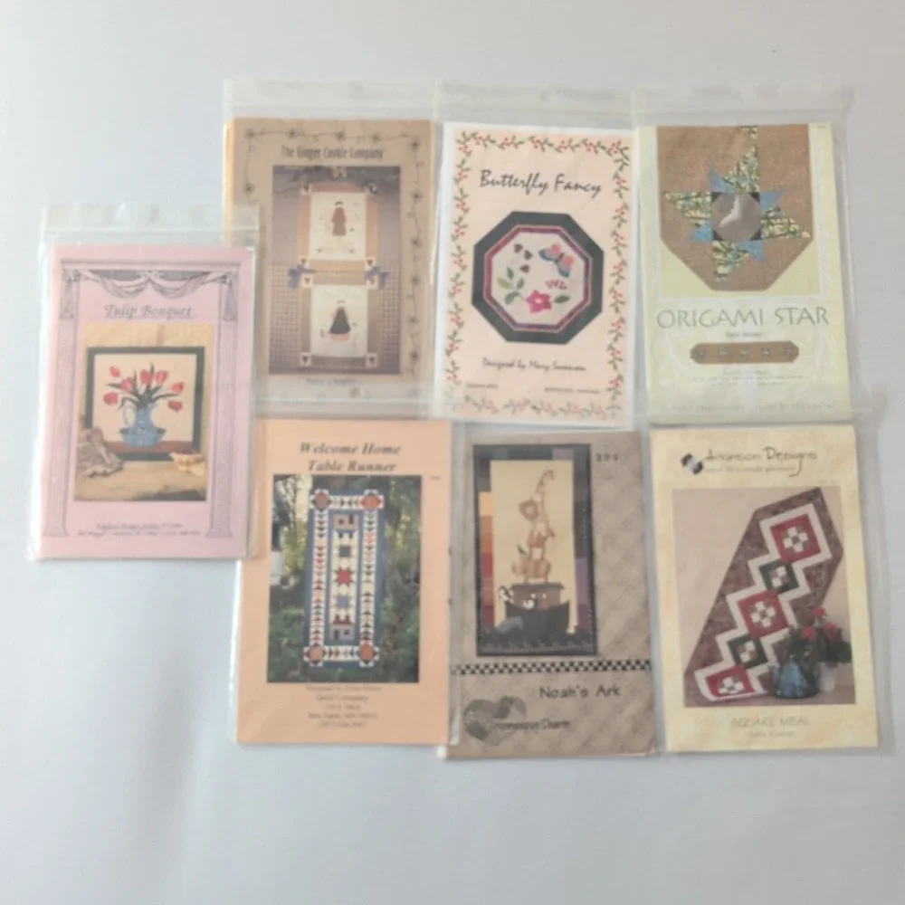 Lot of 7 Quilt Patterns Table Runner Wall Hanging Atkinson Mary Sorensen Vintage